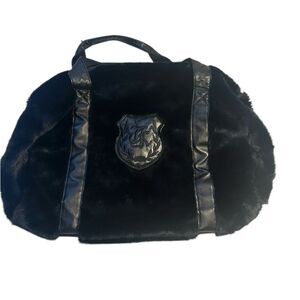The Kooples black faux fur duffle - Sport - with vegan leather handles